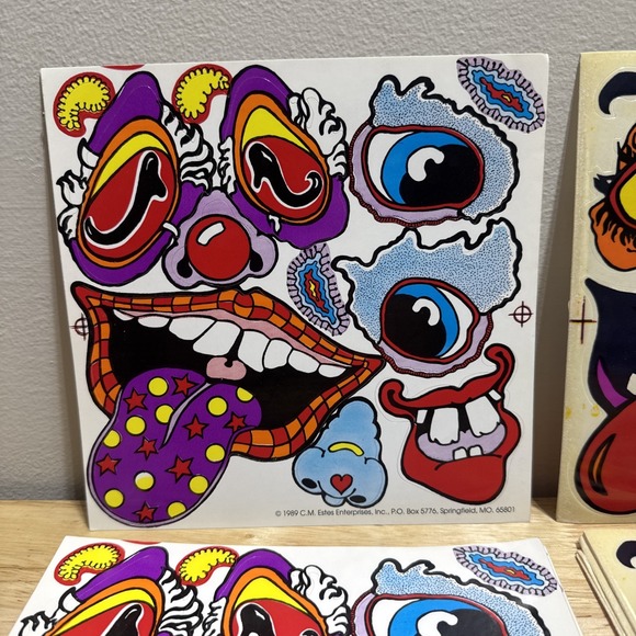 Vintage Halloween Pumpkin Face Stickers & The Egg Folks Stickers 1980s - Picture 2 of 13